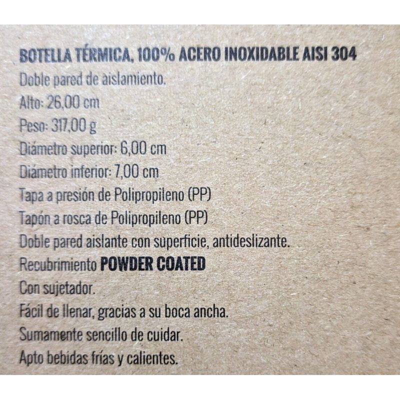 Botella Térmica Waterdog Acero Ta600 Ml Frio Calor Hermetica Color Verde  Agua LPG