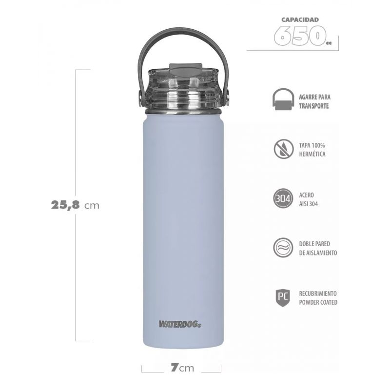 Konokyo - Botella De Agua 12 Oz, Termo De Metal Vacumm Con Aislamiento De Doble Pared De Acero Inoxidable Para Viajes Deportivos, Color Azul Marino